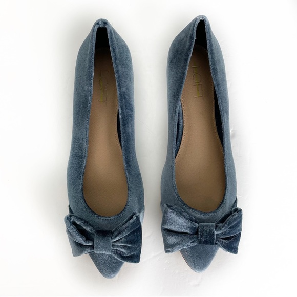 Loft Blue Velvet Bow Flats - Picture 3 of 8